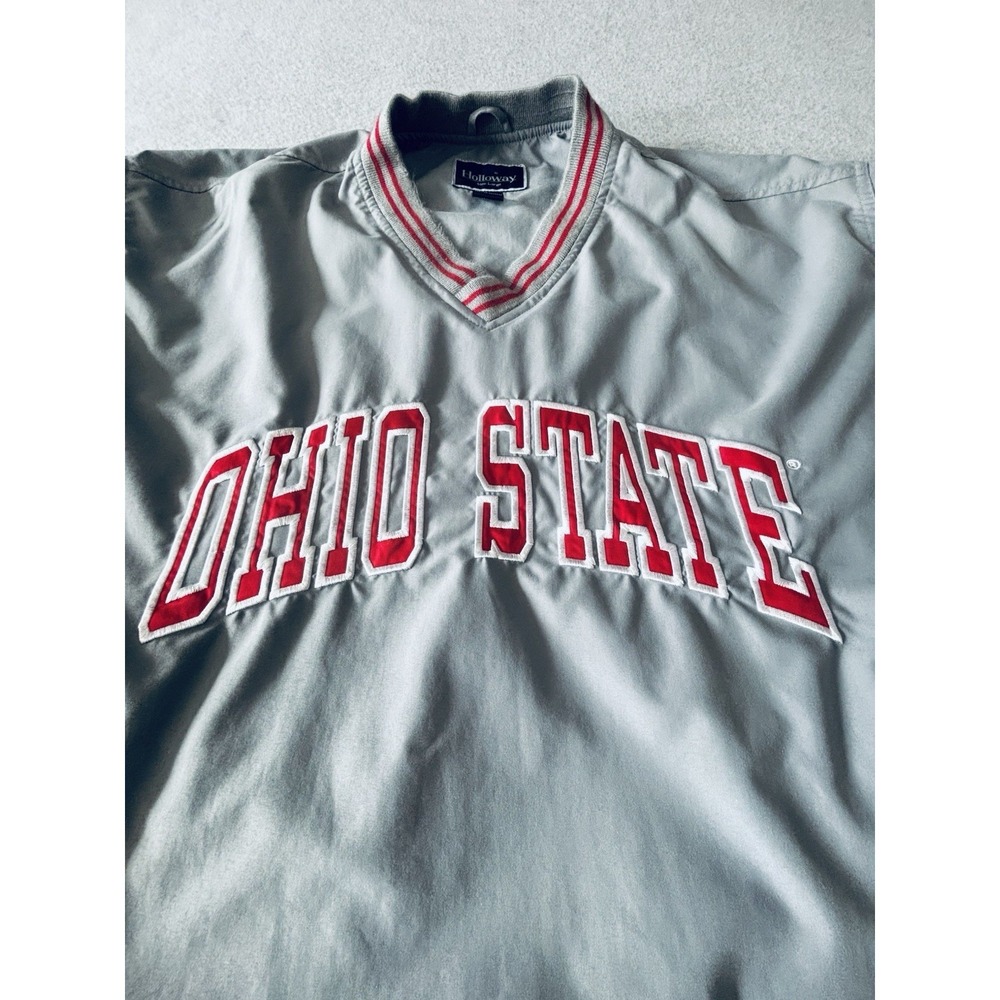 Vintage Holloway Ohio State Windbreaker Jacket Pullover Y2K Sz Large Pockets
